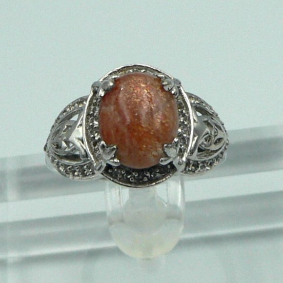 Sz 7 Genuine  Madras Sunstone (Ovl 2.75 ct) Ring   NWOT - Picture 1 of 5